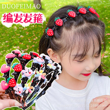 6夏天兒童發卡發箍女童寶寶壓發頭箍編發發夾子頭飾韓國公主發飾