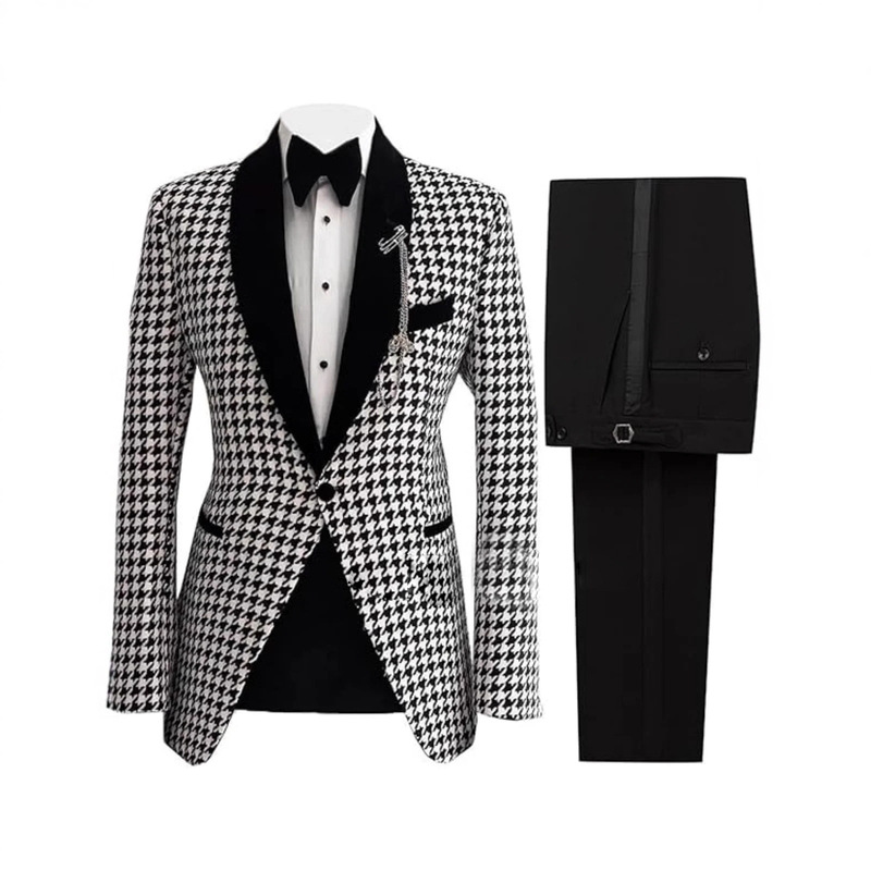 Amazon Cross-Border European and American Classic Color Suit Suit Retro High-End Men's Suit Wedding Party Dress