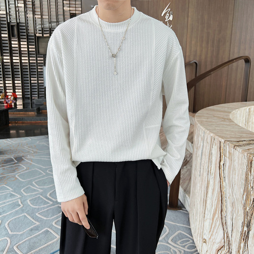 Korean Light Mature Style Long-Sleeve T-Shirt Spring Men Autumn Style Basic Top Soft Quality Loose Casual UpTop Versatile