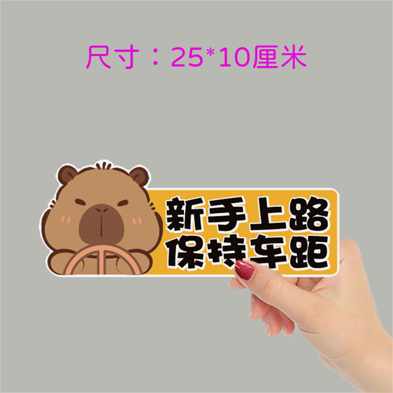 인턴쉽 초보자 자동차 스티커 CAPYBARA KAPIBALA 여성 운전자는 내 자기 반사를 만들어 주셔서 감사합니다