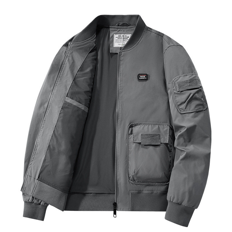 New Baseball Uniform Men's Spring and Autumn American Bomber Jacket Casual Jacket Trendy Brand Workwear Handsome Flight Suit