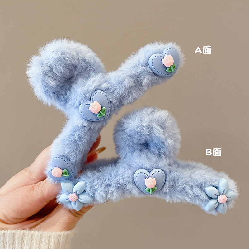 Estilo francés gran felpa clip de pelo de acrílico clip de tiburón Otoño e Invierno horquilla de alto grado versátil agarre del pelo updo tocado de pelo