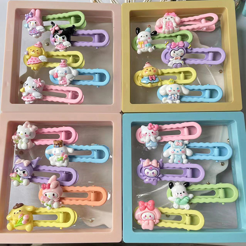 New Korean version of seamless alloy duckbill children hair clip gift box cartoon U-shaped clip does not hurt hair headdress box