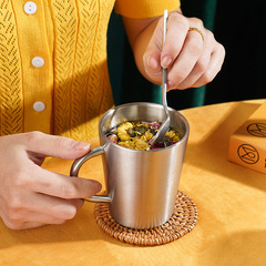 New 304 Stainless Steel Water Cup with Handle, Anti-Fall Office Coffee Cup, Summer Cold Drink Cup, Wholesale