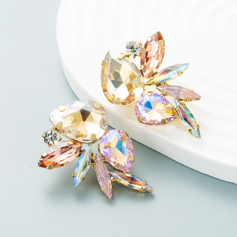 Geometric Pattern 1 Pair Fashion Geometric Inlay Alloy Rhinestones Earrings