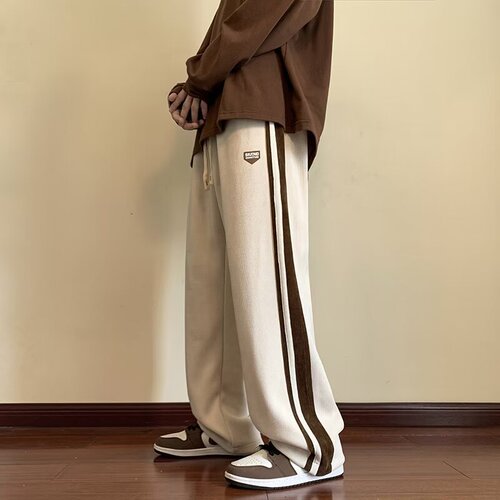 American corduroy pants for men in spring and autumn, hanging loose straight pants for men in wide leg casual pants for men in winter