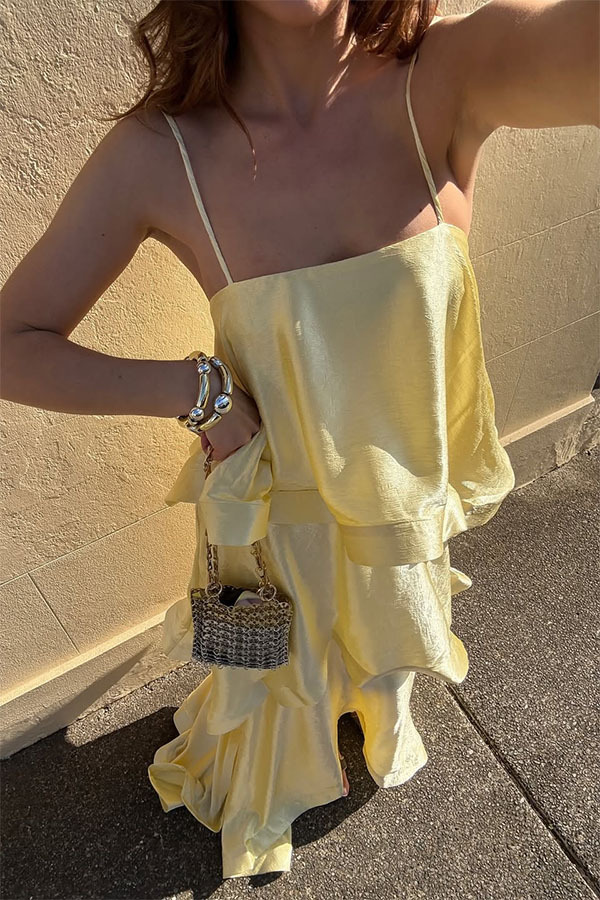 Robe-débardeur en satin pour femme, plusieurs couches, style décontracté et ample, nouveauté printemps-été_voghion.com