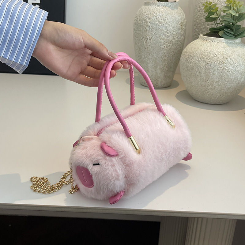 Peluche de capibara con bolso diagonal Muñeca de moda para regalo e intercambio