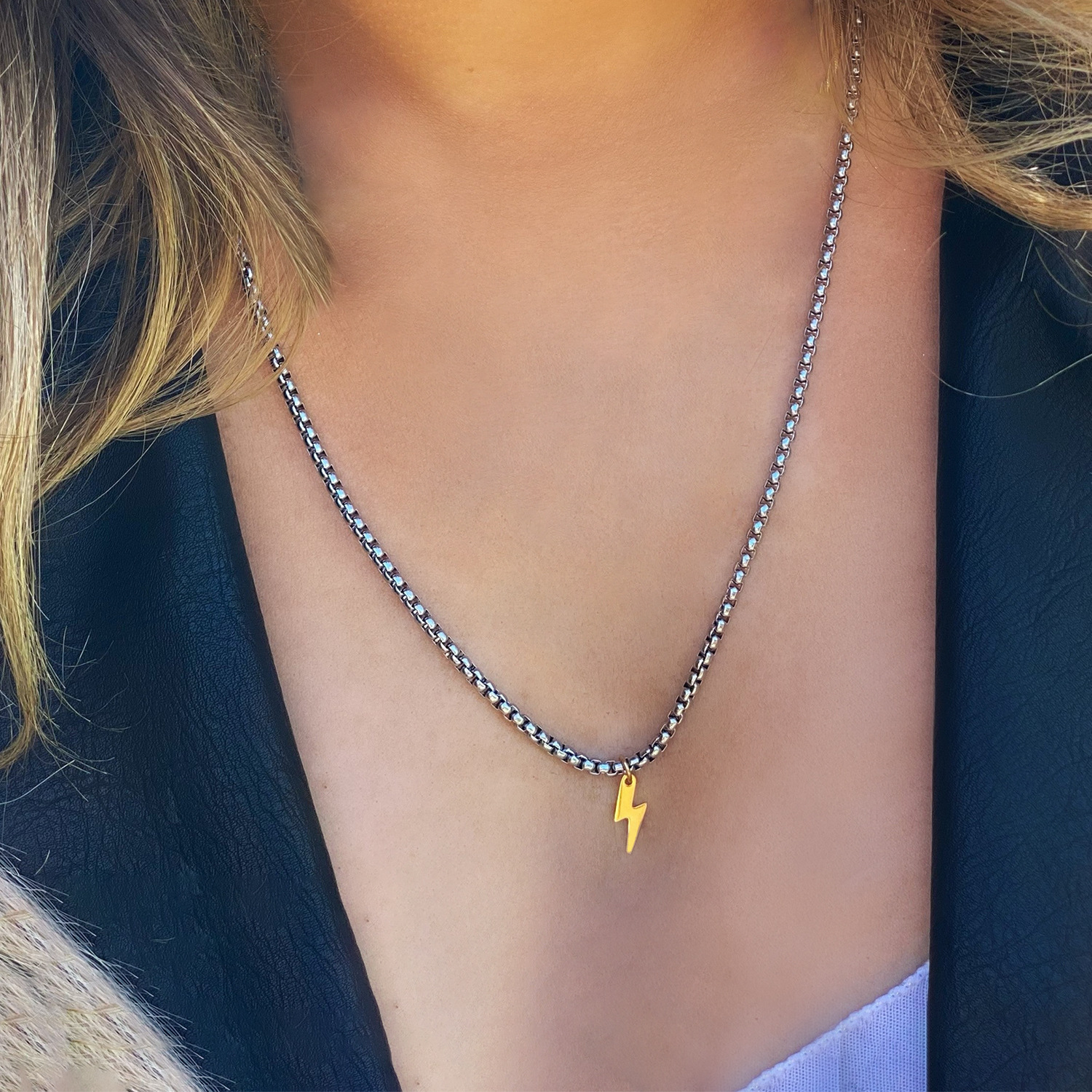 Hufschmuck Halskette Gold Edelstahl Boxkette Für Damen Und Herren_voghion.com