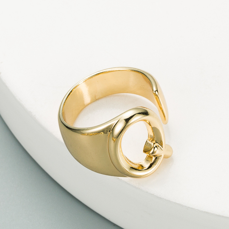 fashion copper plated English alphabet open ring