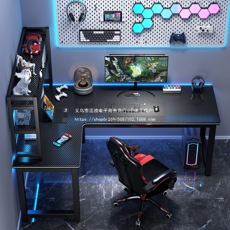 Corner Gaming Table Corner Wall-Mounted Computer Table Desktop Double Gaming Table Study Study Table Office Desk and Chair
