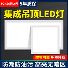 办公室天花集成吊顶平板灯厨房灯嵌入式铝扣板家用浴室厨卫吸顶灯