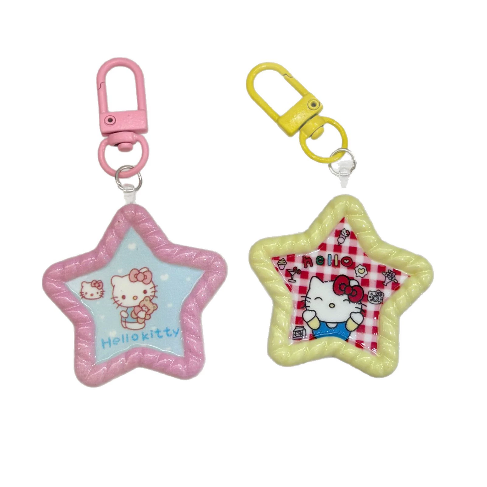 Подвеска для сумки Hello Kitty звезда, мультяшный брелок, разноцветные варианты (0,03 кг)