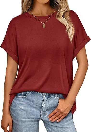 Damen T-shirt Mit Rundhalsausschnitt Für Den Sommer Locker_voghion.com