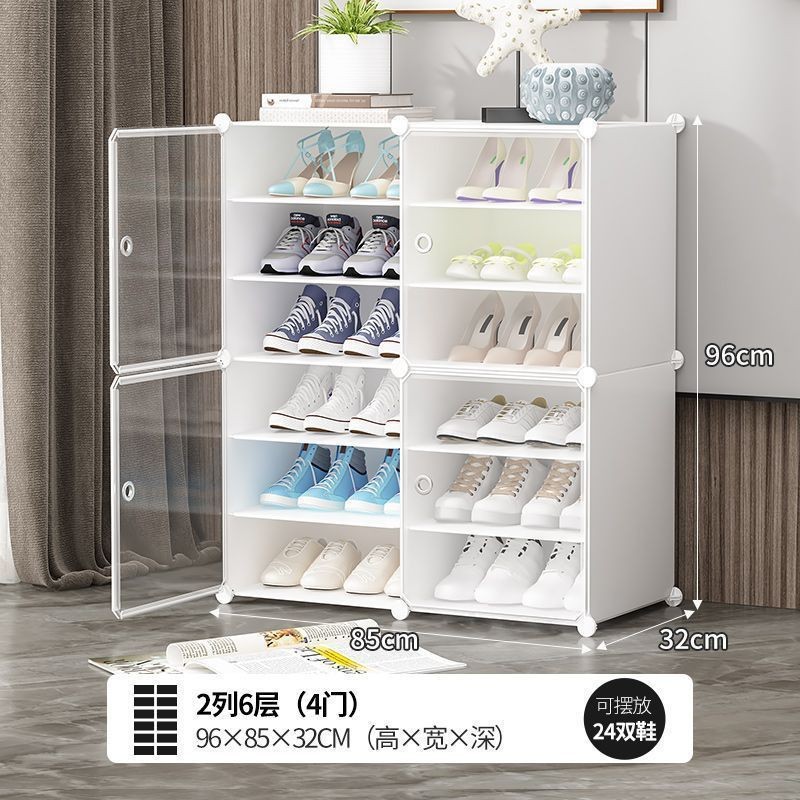 Estante de zapatos simple puerta doméstica multicapa de almacenamiento a prueba de polvo interior nuevo tipo 2026 alquiler transparente gabinete de zapatos de plástico