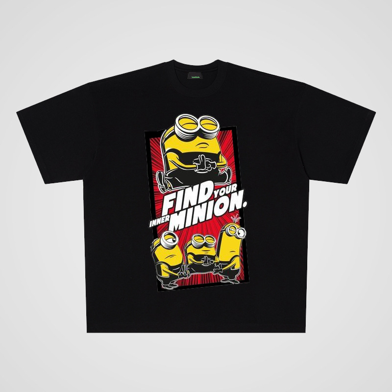 250g heavy cotton small yellow people street casual oversize large board short sleeve T-shirt men and women couples tide