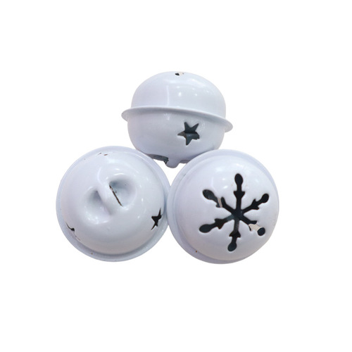 Baked-Paint Snowflake Hollow-Out Bell Flower Ornament for Daily Decorations, DIY Keychain Accessories, and Christmas Five-Star Iron Bell Lights