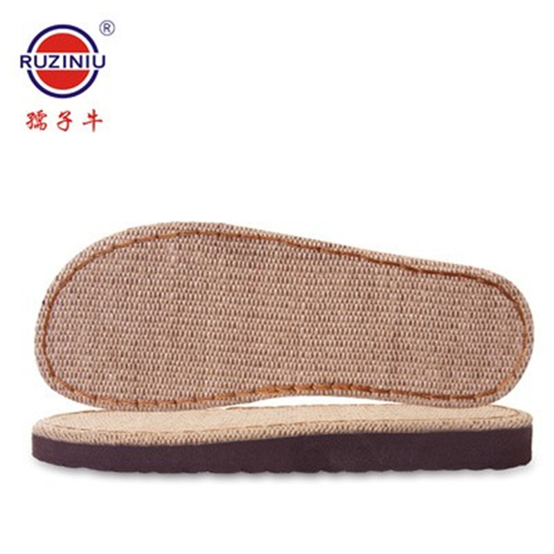 Ruziniu Linen Sole Summer Handmade Woven Sandal Sole Hook Slipper Sole Non-Slip Wear-Resistant