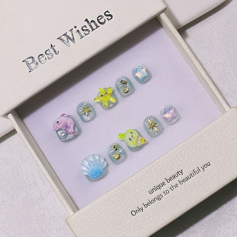Children's Wearable Nails Purely Handmade Phototherapy Nail Art Patch Cute Cartoon Children's Fake Nails Non-Toxic and Removable Children's Wearable Nails Purely Handmade Phototherapy Nail Art Patch Cute Cartoon Children's Fake Nails Non-Toxic and Removable