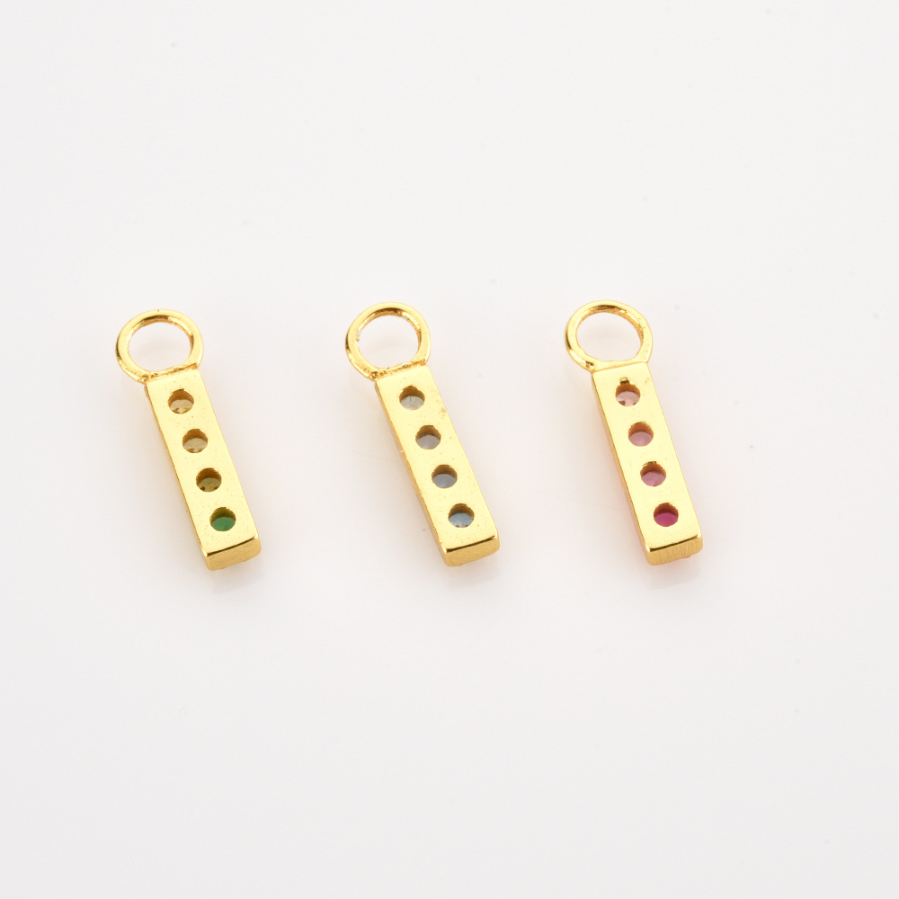 Plating Craft 1 Piece 925 Sterling Silver Zircon Round Rectangle Pendant Jewelry Accessories