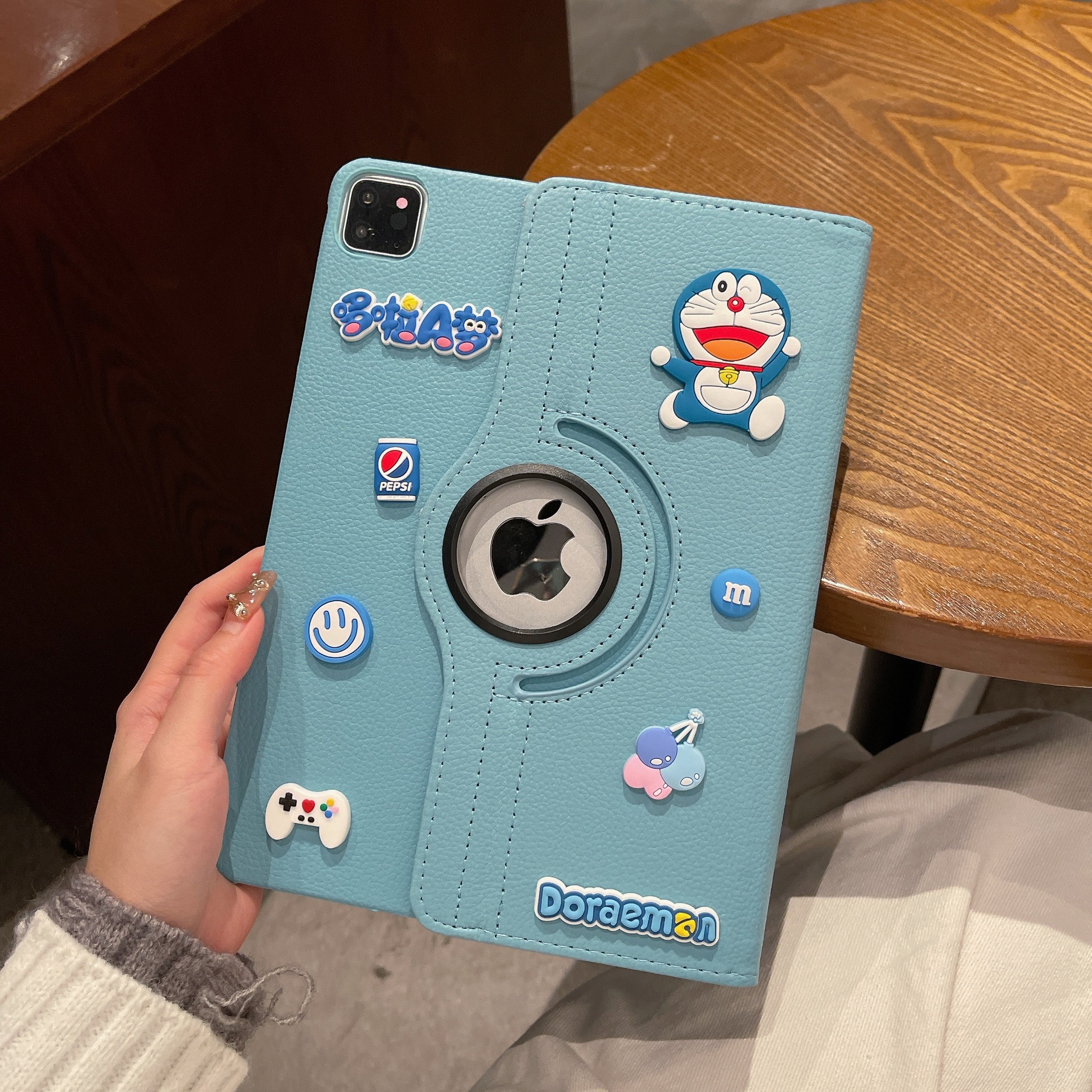 适用于iPad华为三星小米360度旋转款可爱3D平板防摔可DIY保护皮套