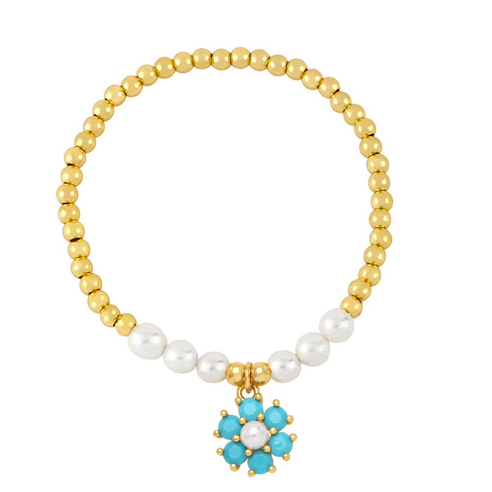 Fashion Flower Copper Bracelets Zircon Copper Bracelets