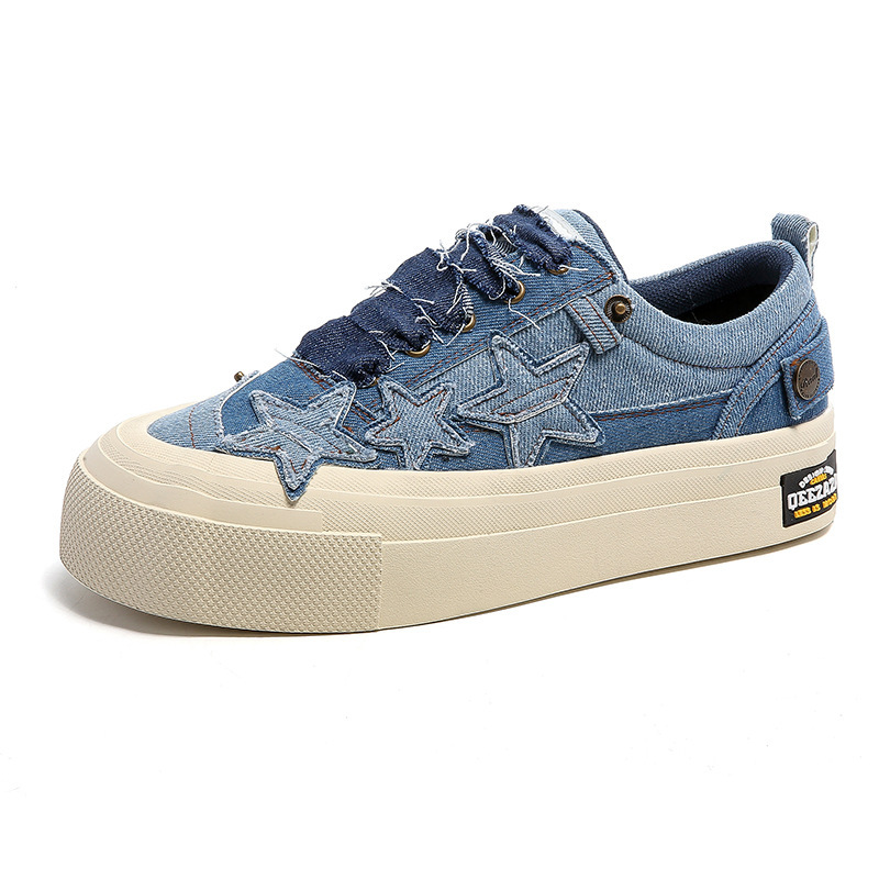 National Tide Couple All Match Ins Wind Trend Sports Star Sneakers New Spring And Autumn Retro Thick Soled Canvas Shoes_voghion.com