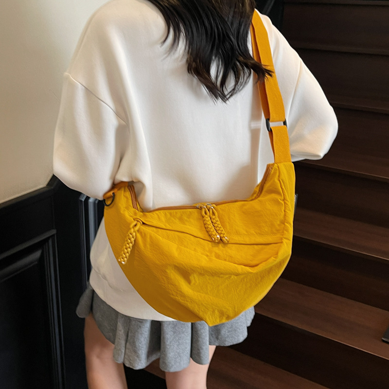 跨境饺子包女简约通勤慵懒风大容量单肩包休闲韩版运动骑行斜挎包|undefined