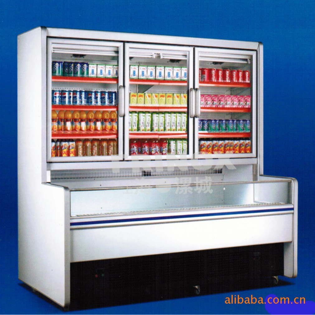 子母式冷冻冷藏柜超市子母柜水果冷藏柜 保鲜冷藏设备双温展示柜