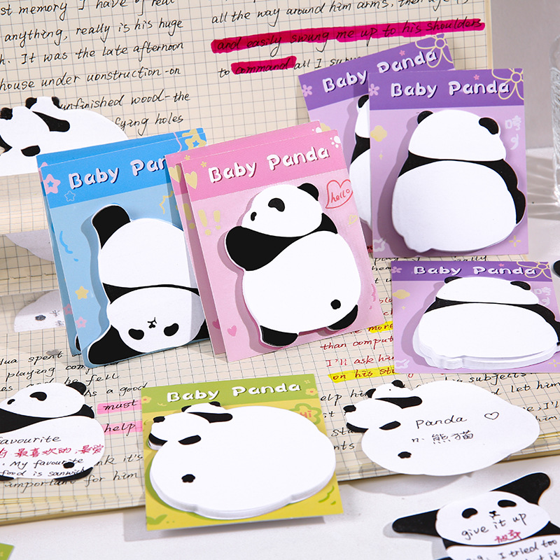 Post-it Panda Tuan Tuan Cute Red de Internet Dibujos animados Desgarrable Bloc de notas con fuerte adherencia