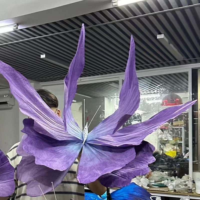 Mariposa azul-púrpura - doble diámetro de una sola cabeza 40CM ☆