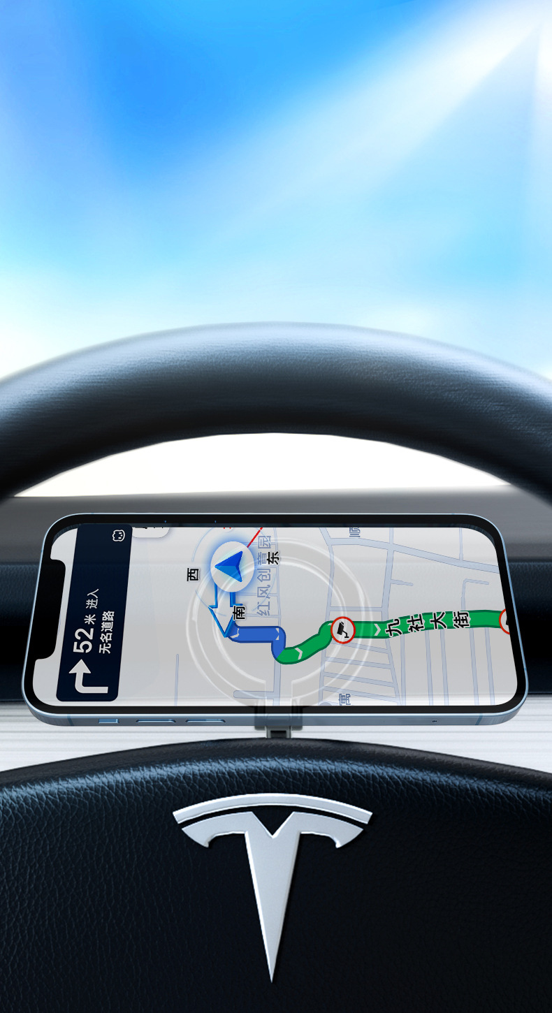 Mobile Phone Car Holder New Magnetic Folding Floating Navigation Car Fixed Suction Cup Creative Metal