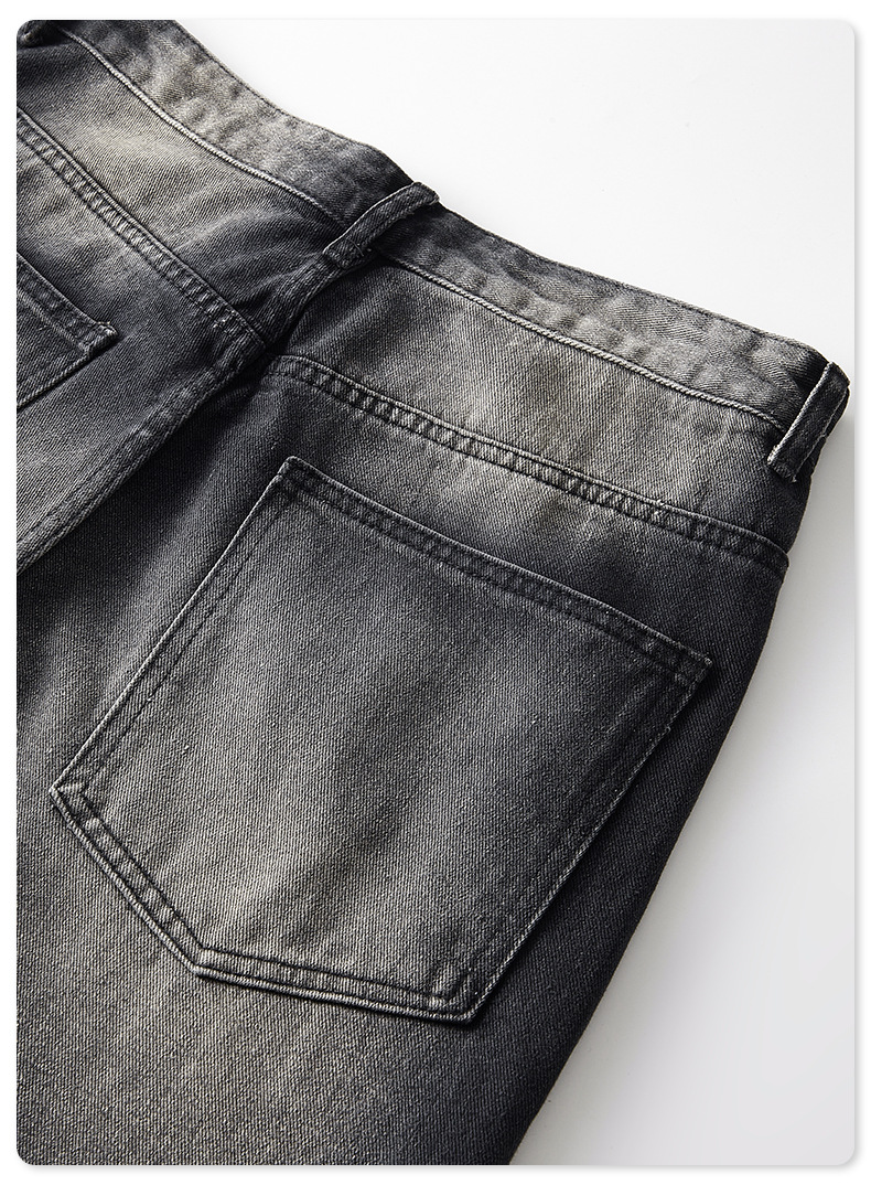 Lässige Raglan-Jeans für Herren mit geradem Bein_voghion.com