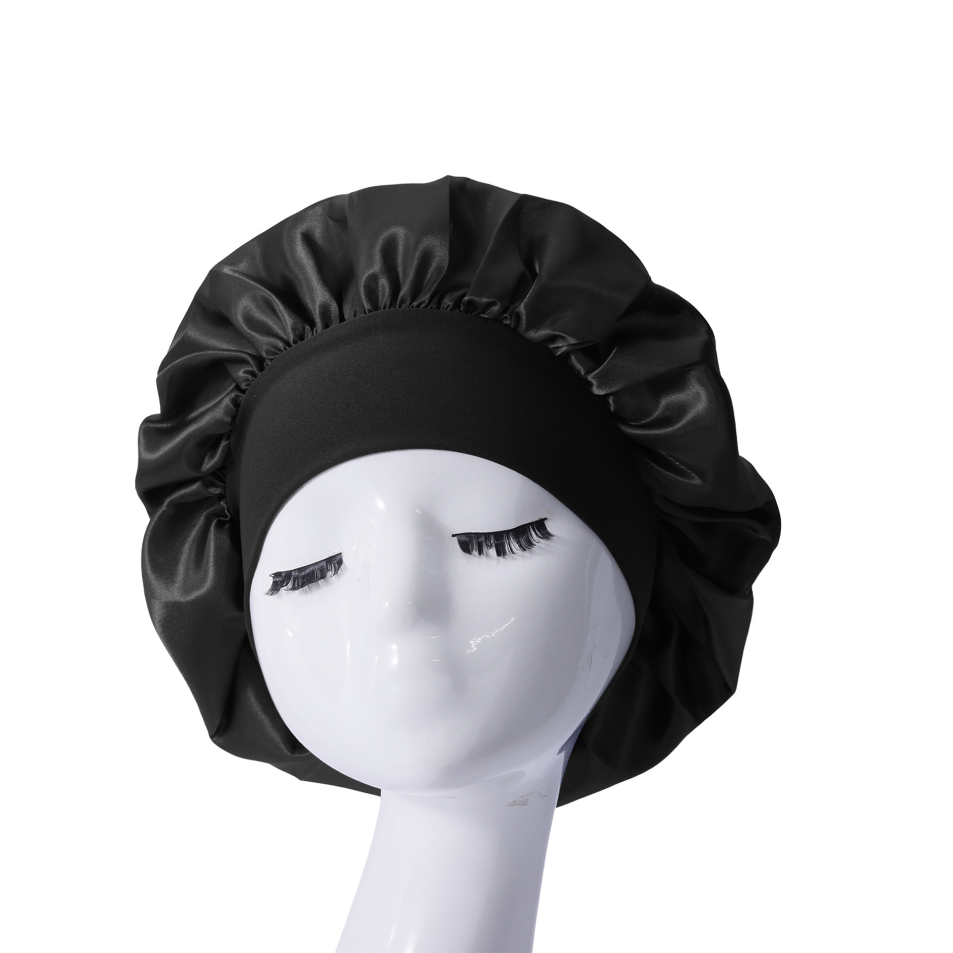 Europa y América clásica sombrero de baño de color sólido adulto transfronterizo moda transfronterizo satén amplio sombrero de dormir damas quimioterapia cuidado del cabello