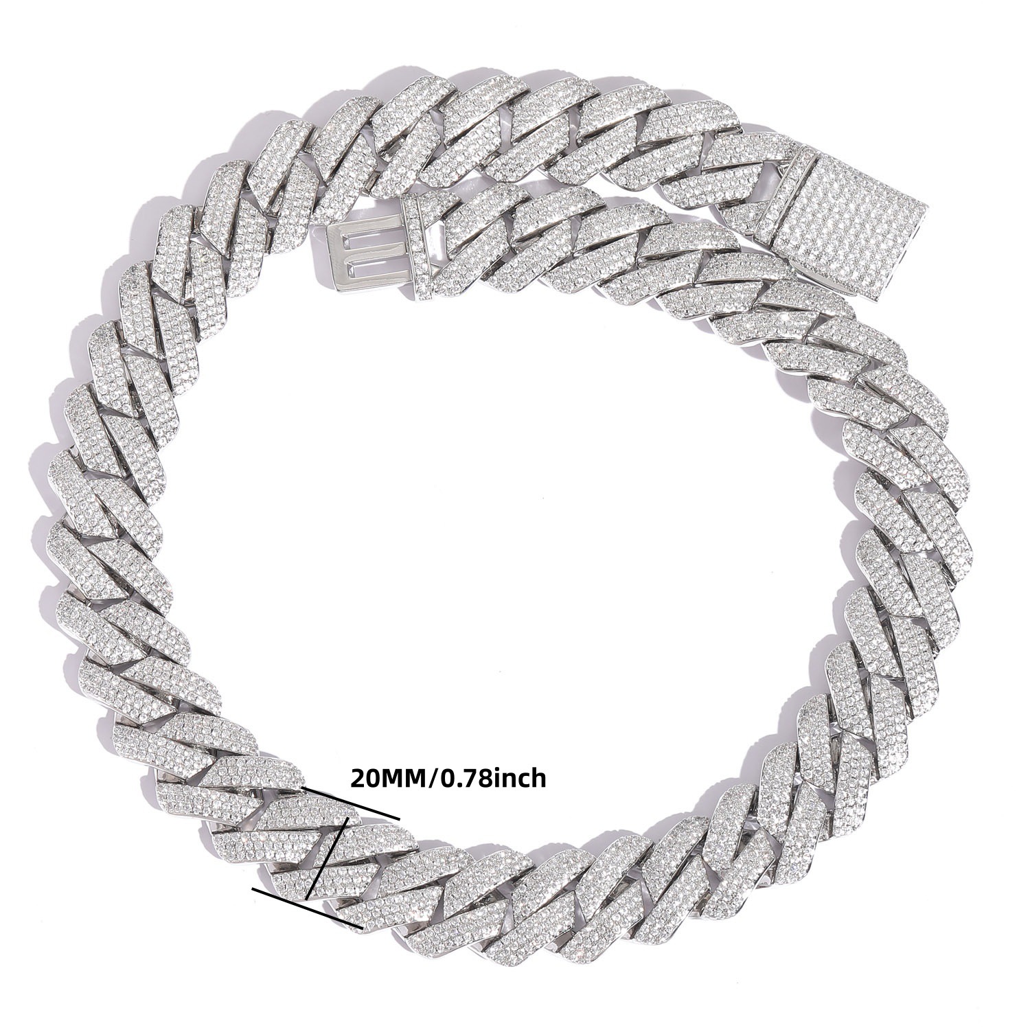 Collier Cubain Homme À Trois Rangs Avec Zircon Et Strass_voghion.com