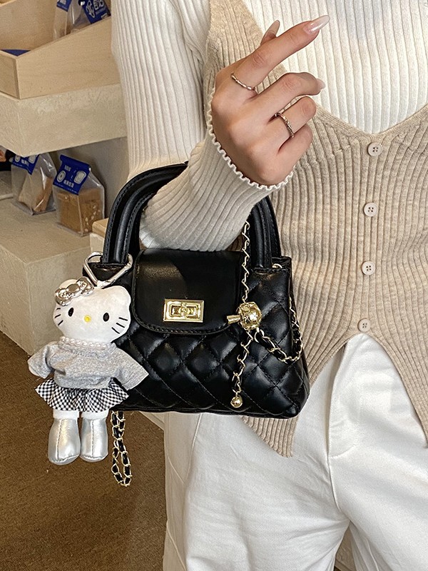 Bolso de mano de alta sensación para mujeres 2026 nueva textura de cadena de diamante bolso cuadrado ligero lujoso estilo extranjero bolso de hombro