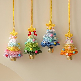 Christmas Christmas Tree Wool Crochet Finished Product Cross-Border Christmas Tree Car Hanging Decoration Car Pendant
