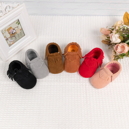 Promotional baby shoes Classic matte tassel baby shoes 0-1 years old soft sole wholesale baby shoes