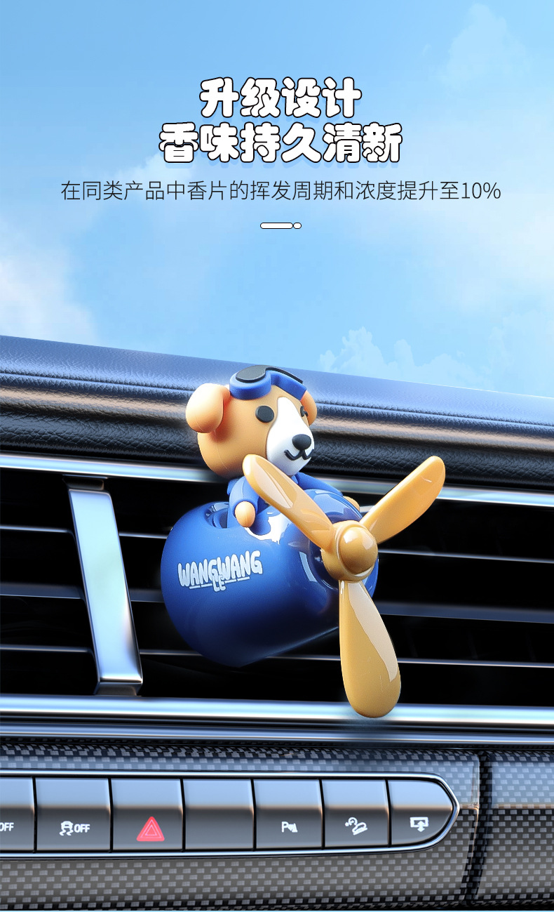 Hakimi Cartoon Car Air Freshener Vent Clip Car Perfume Ornament Cartoon Pilot Car Perfume Wholesale
