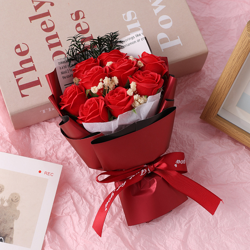 Ins mini 9 rosas pequeños ramos de flores eternas llenas de flores secas MINI exquisitas creativas regalo de mano decoración al por mayor