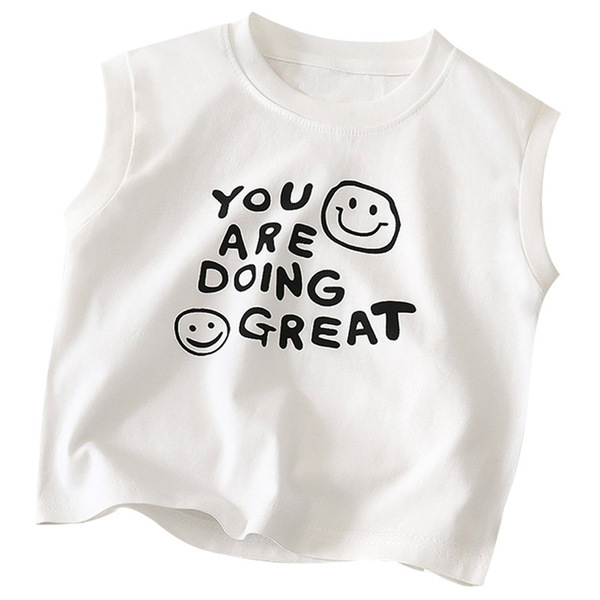 Children's cotton summer T-shirt for boys sleevless