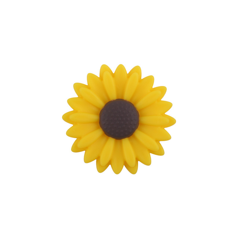 22mm bebé suministros dibujos animados Margarita cuentas de silicona DIY creativo chupete cadena mordedor pulsera accesorios juguete