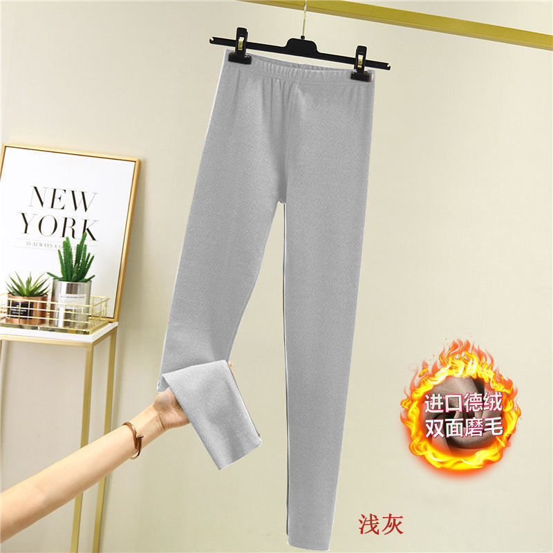 Leggings térmicos de cintura alta con terciopelo alemán, nuevo estilo otoño-invierno 2025, ajuste elástico y delgado, tejido cepillado de doble cara. image 14
