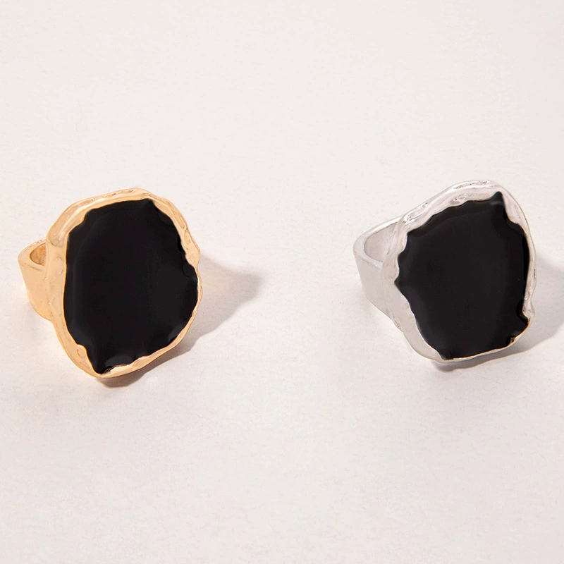 Ecological metal golden tape, retro ring, jewelry, accessory, European style