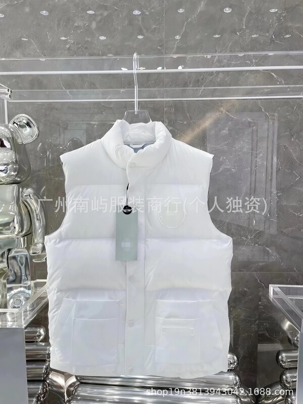 跨境现货大鹅家白标男女短款秋冬背心坎肩棉服马甲保暖加厚外套款|undefined