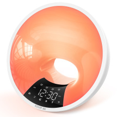 国境を越えた爆発的な多機能カラフルな夜灯時計スマートランプbluetoothスピーカーラジオの雰囲気灯が目を覚ます