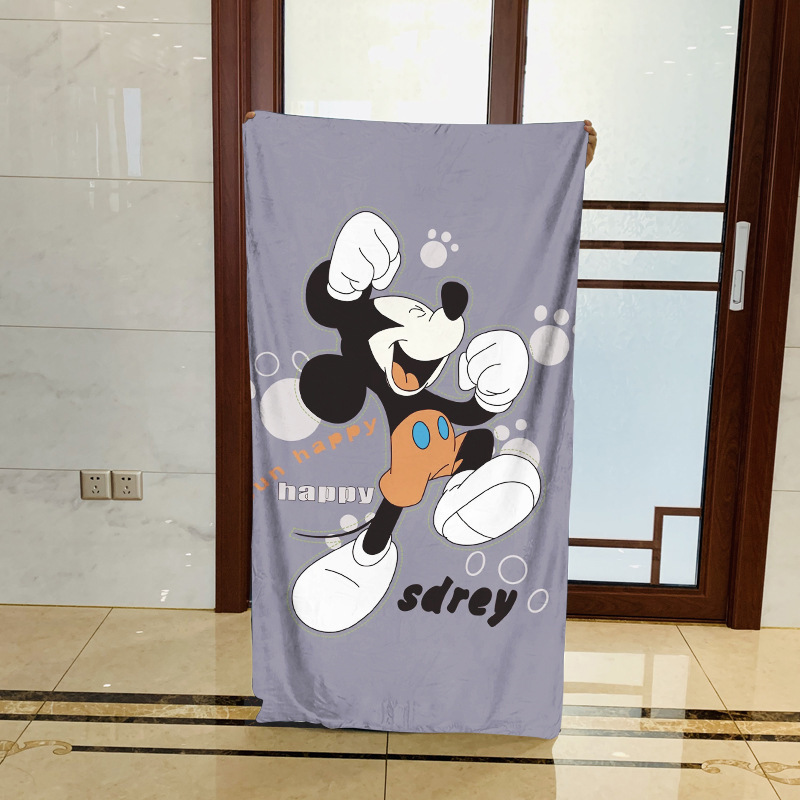 Paradise Series Classic Cute Mickey Mouse Minnie Anime Peripheral Absorbent Bath Towel Multi-size Towel Beach Towel