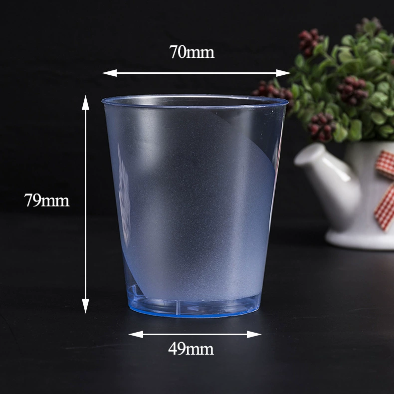 Disposable plastic transparent space matte glass, 210 ml, increased thickness