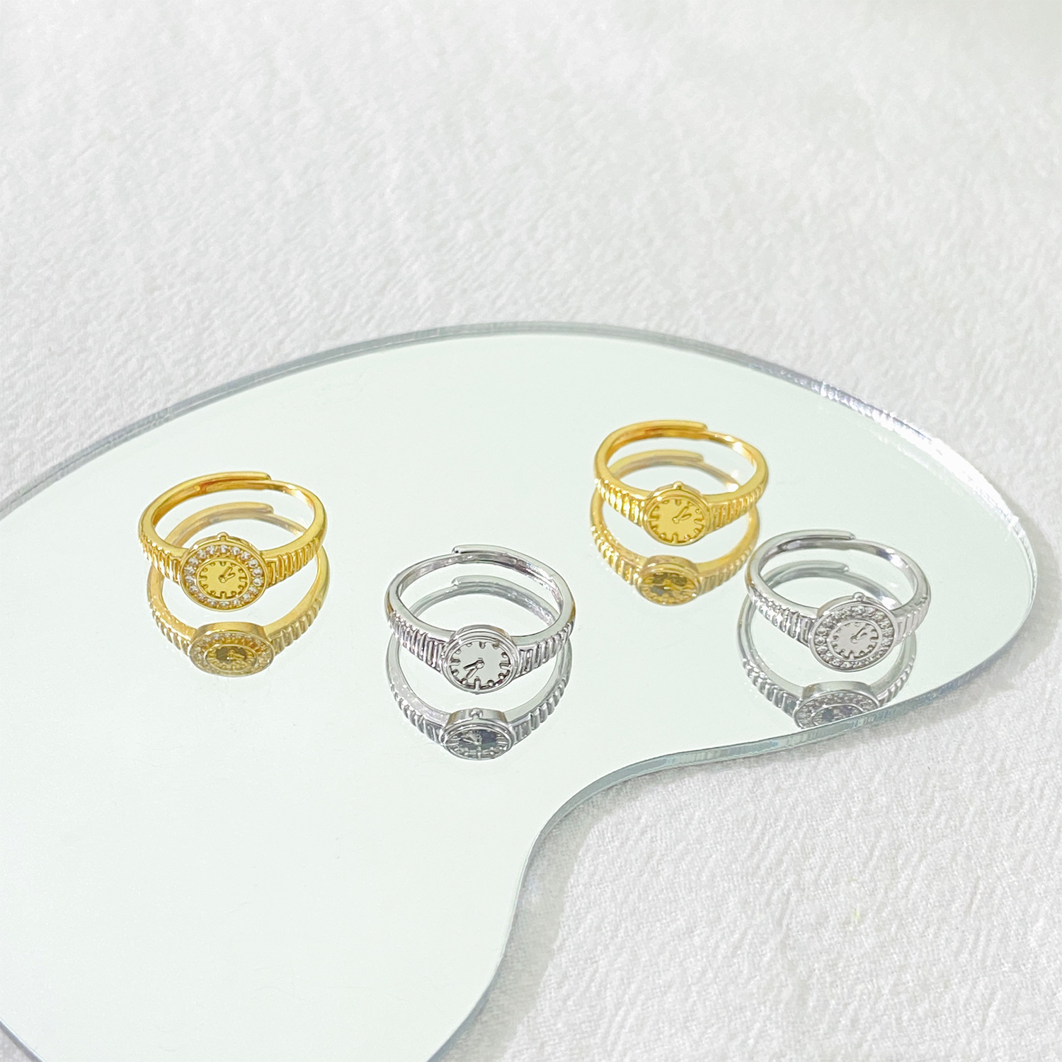 New Small Gold Couple For Women, Ins Style, Light Luxury, Adjustable, Personalized Rings, Gift, Niche Index Finger Rings_voghion.com