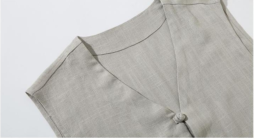 Chinesischer Herren Weste Hanfu Stil Ärmelloses Oberteil_voghion.com